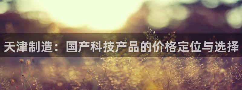 意昂体育3平台是正规平台吗知乎：天津制造：国产科技产品的价格